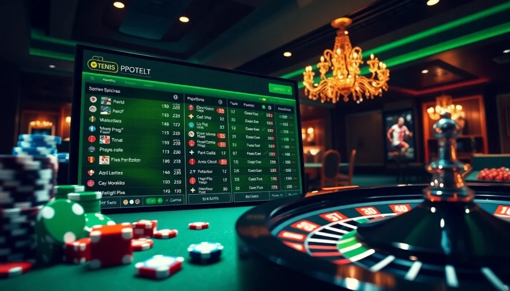 Engaging online sportsbook interface showcasing situs bola online betting odds and casino elements.
