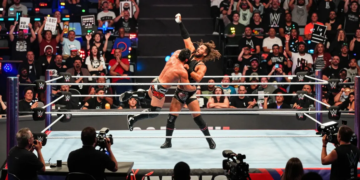 WWE event featuring Superstars in action, capturing crowd excitement and energy